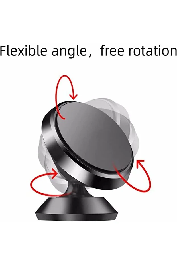 Siyah Minimalist 360° Dönebilen Mıknatıslı Araç Içi Tutucu Telefon Tutacağı